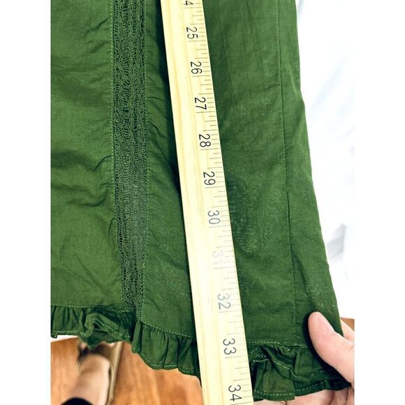 Beautiful J. Crew Green Long Sleeve Dress Cotton Eyelet Collar Accent EUC XS - Picture 10 of 11
